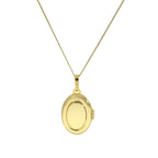 9ct Gold Engravable Oval Locket on Chain 16 - 20 Inches