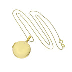 Large 9ct Gold Engravable Round Locket on Chain 16 - 20 Inches