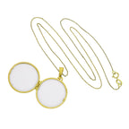 Large 9ct Gold Engravable Round Locket on Chain 16 - 20 Inches