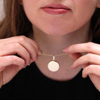 Large 9ct Gold Engravable Round Locket on Chain 16 - 20 Inches