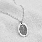 Personalised Sterling Silver Fingerprint Oval Pendant