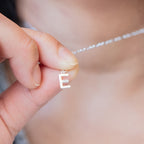 Sterling Silver Triple Diamond Initial Necklace