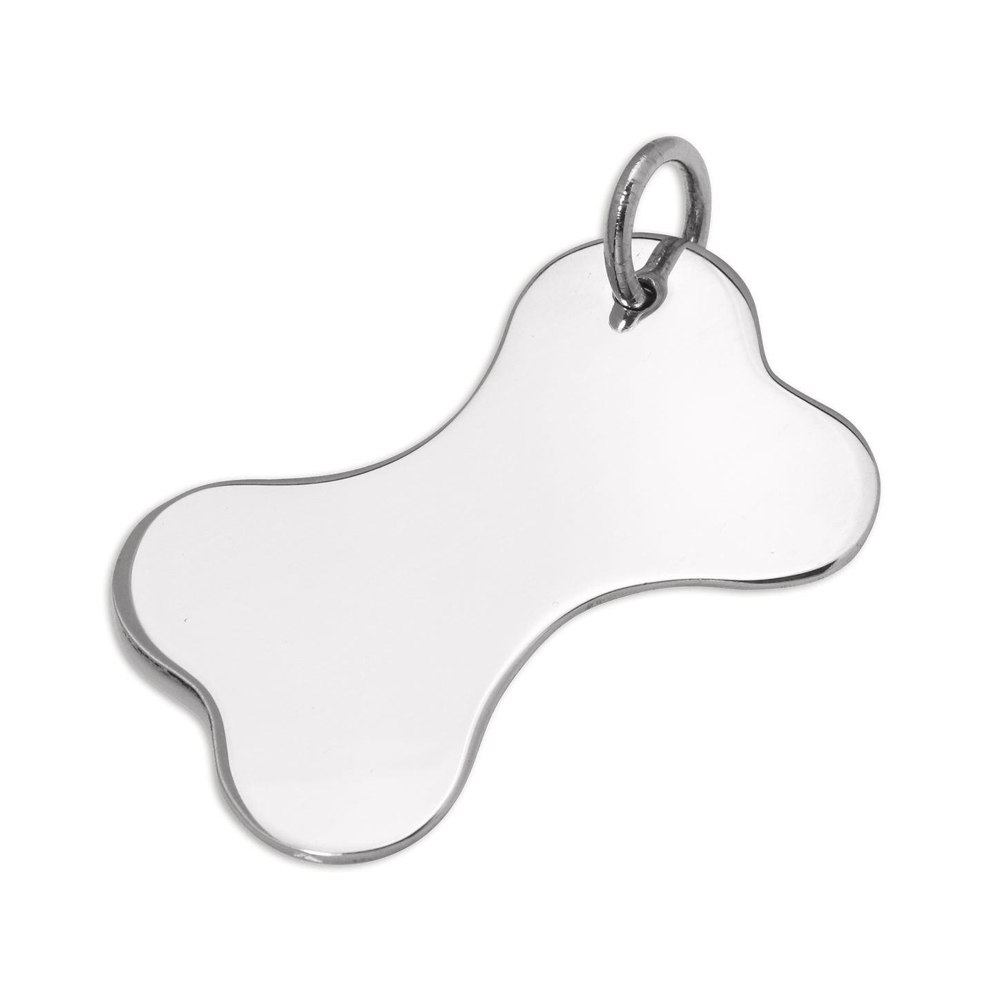 Large Sterling Silver Bone Shaped Dog Collar Engravable Tag