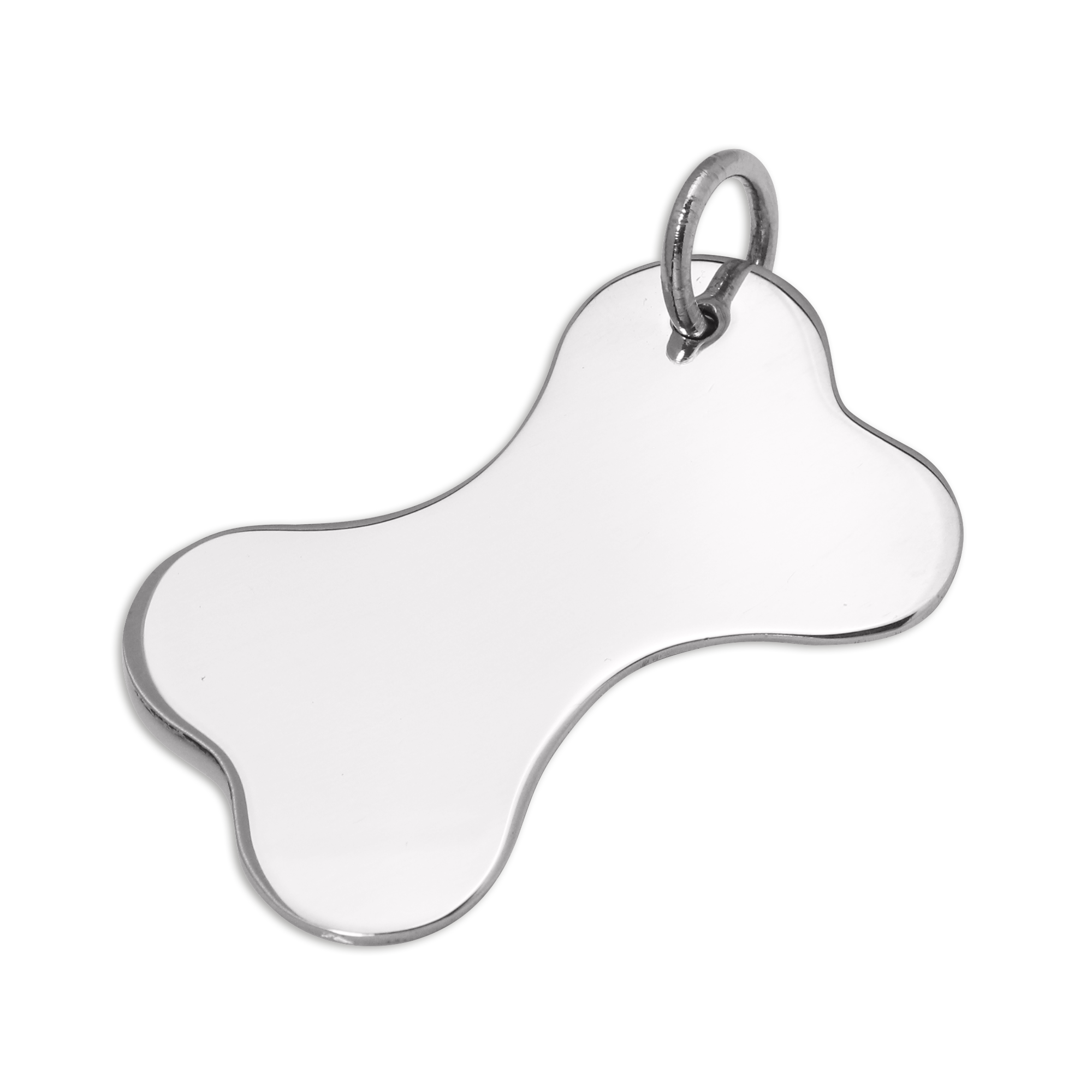 Large Sterling Silver Bone Shaped Dog Collar Engravable Tag