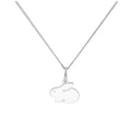 Sterling Silver Bunny Rabbit Pendant on 16+2 Inches Diamond Cut Chain