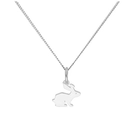 Sterling Silver Hare Pendant on 16+2 Inches Diamond Cut Chain
