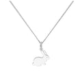Sterling Silver Rabbit Pendant on 16+2 Inches Diamond Cut Chain