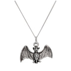 Sterling Silver 3D Flying Bat Necklace