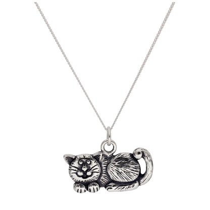 Sterling Silver Fat Cat Necklace