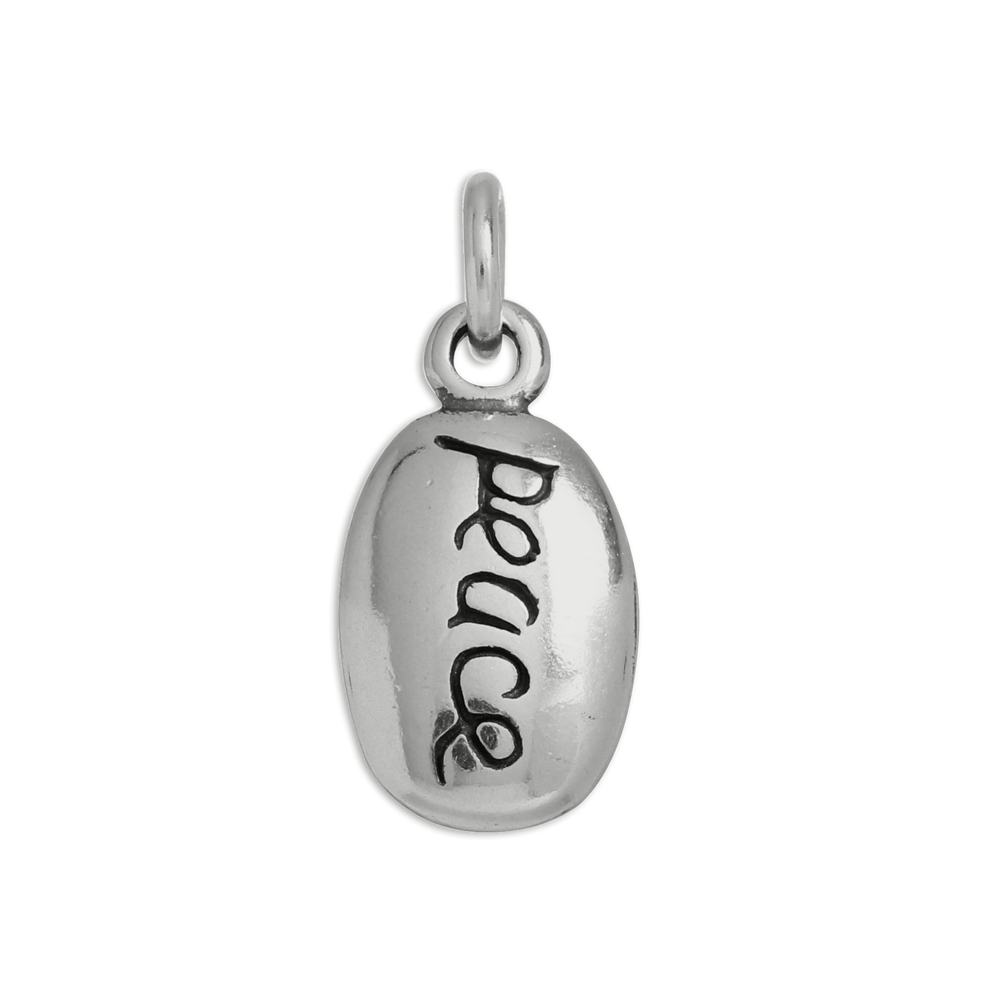 Sterling Silver Peace Pebble Charm