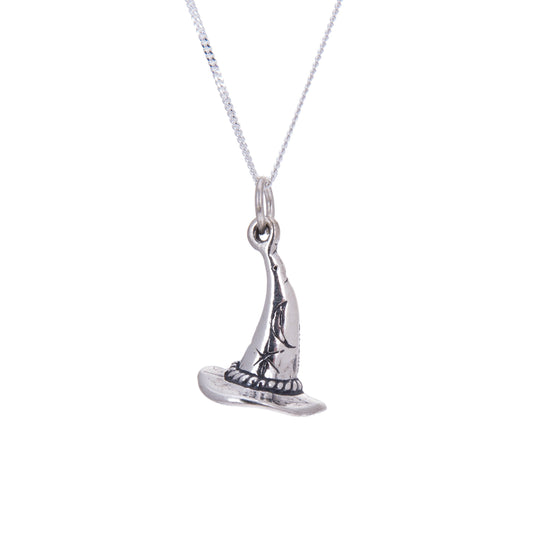 Sterling Silver 3D Wizard Hat Necklace