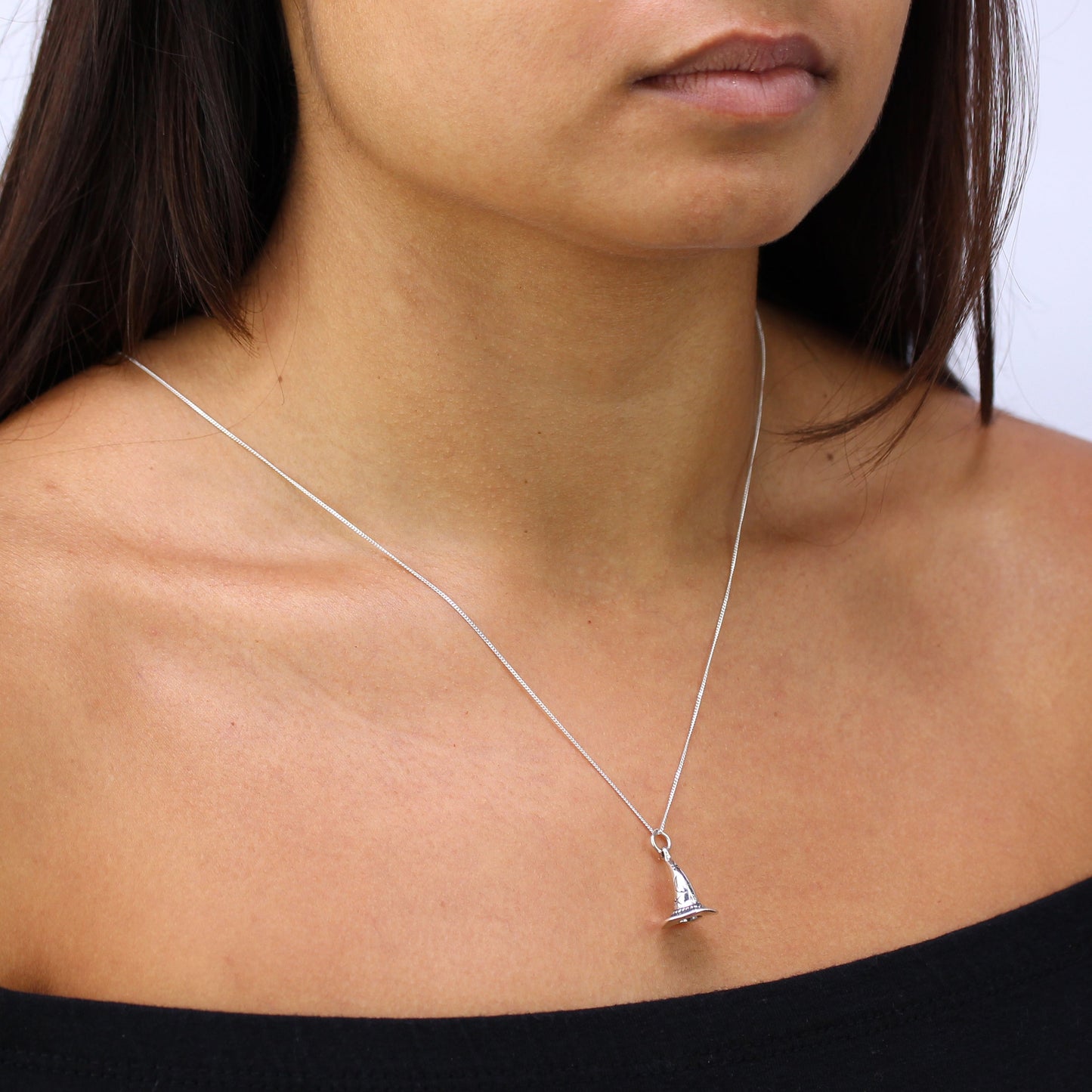 Sterling Silver 3D Wizard Hat Necklace