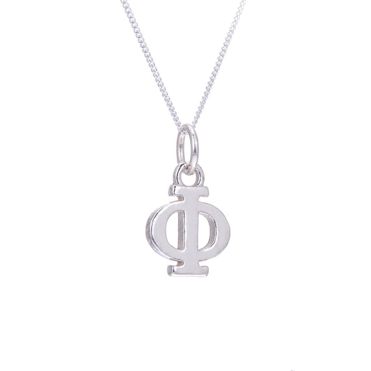 Sterling Silver Phi Greek Alphabet Necklace