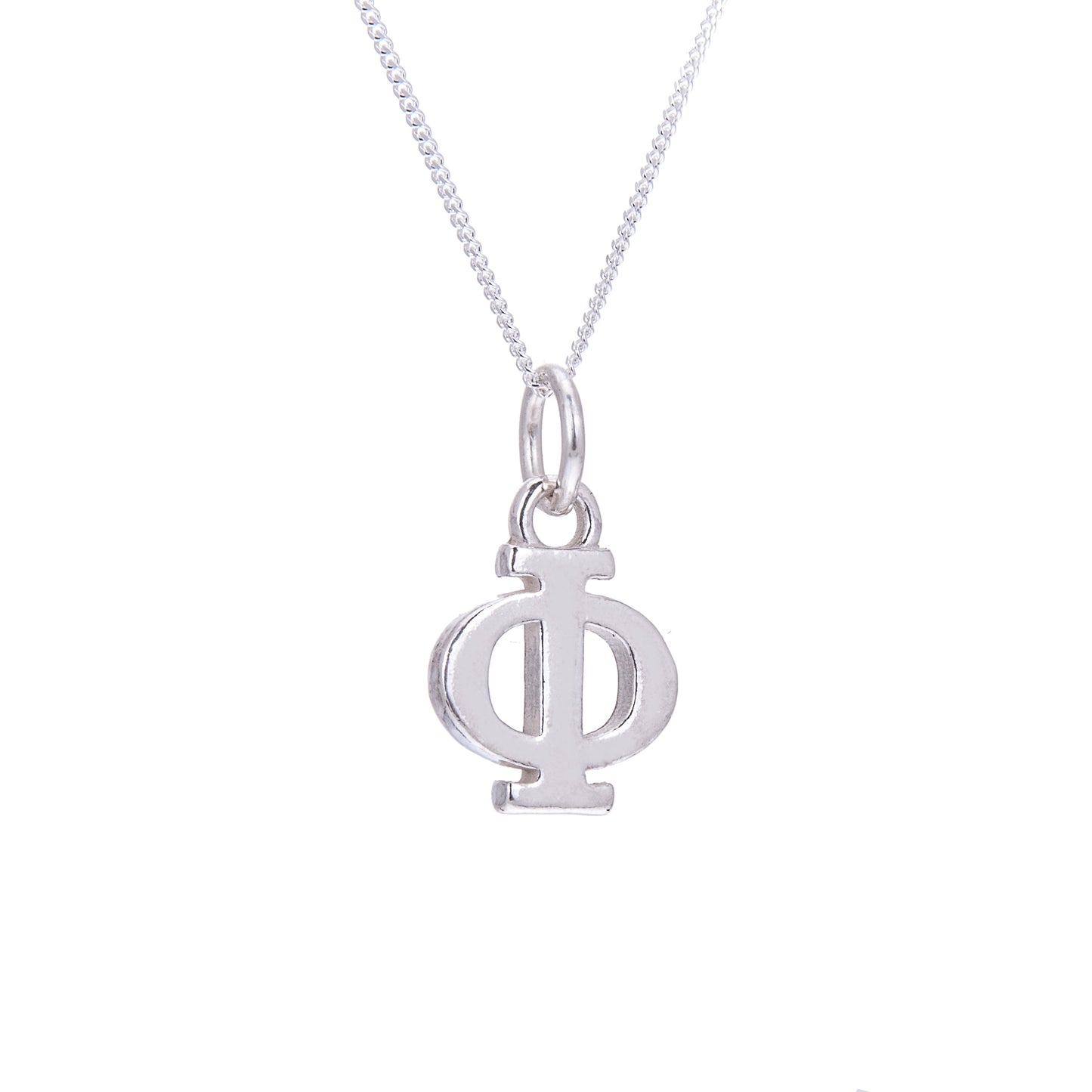 Sterling Silver Phi Greek Alphabet Necklace