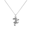 Sterling Silver Easter Bunny Pendant on 16+2 Inches Diamond Cut Chain