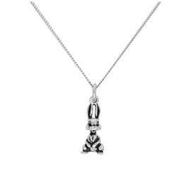 Sterling Silver Bunny Rabbit Pendant on 16+2 Inches Diamond Cut Chain