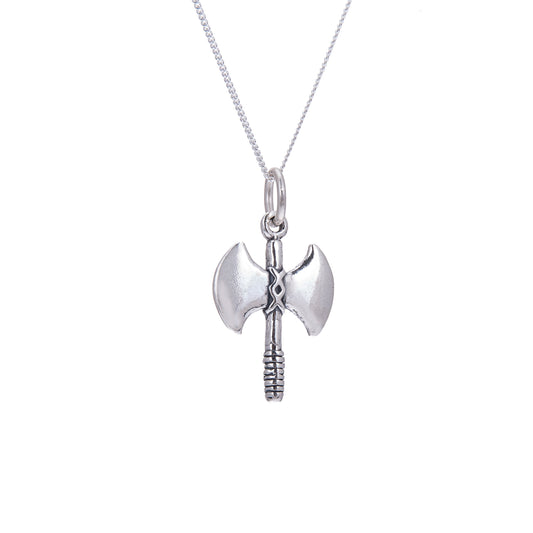 Sterling Silver Battle Axe Necklace