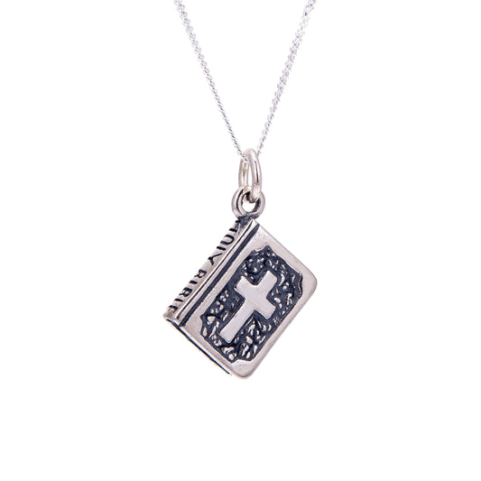 Sterling Silver Holy Bible Necklace