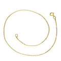 9ct Yellow Gold Hammered Trace Anklet 9.5 Inches