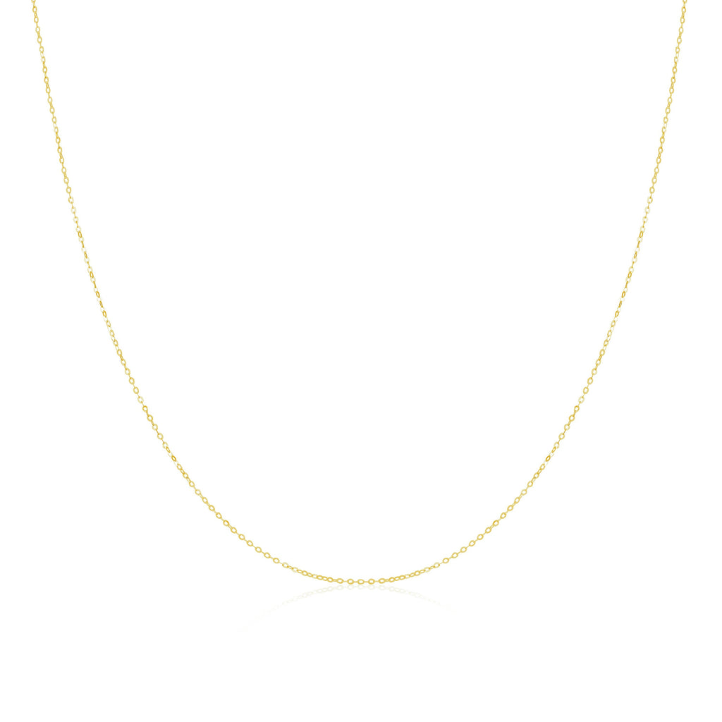 9ct Yellow Gold Hammered Trace Chain 16 - 24 Inches