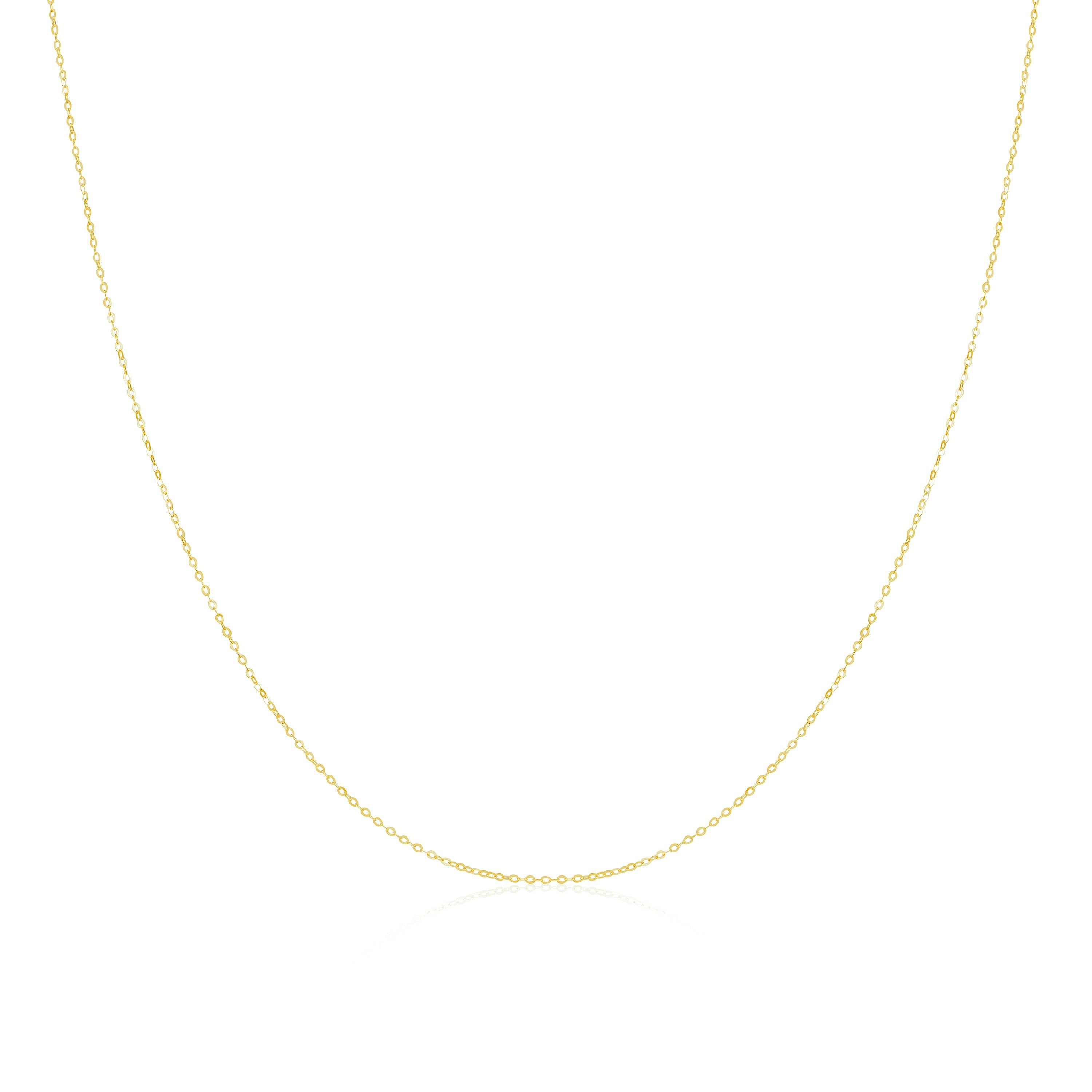 9ct Yellow Gold Hammered Trace Chain 16 - 24 Inches