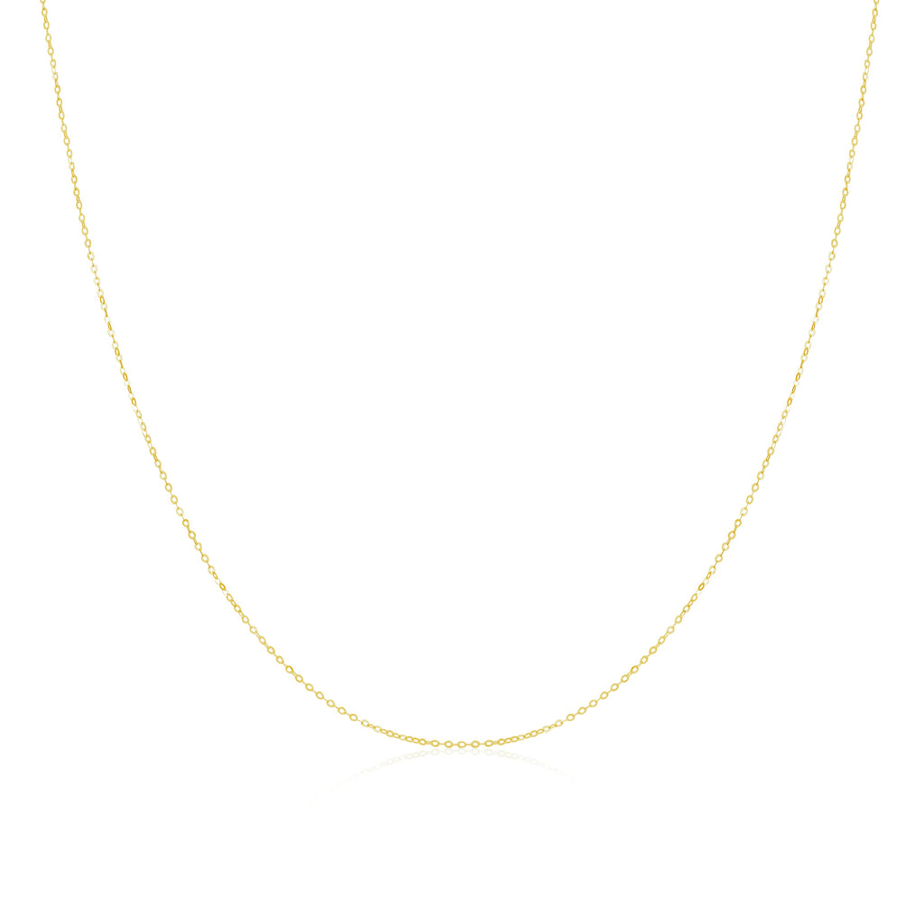 9ct Yellow Gold Hammered Trace Chain 16 - 24 Inches