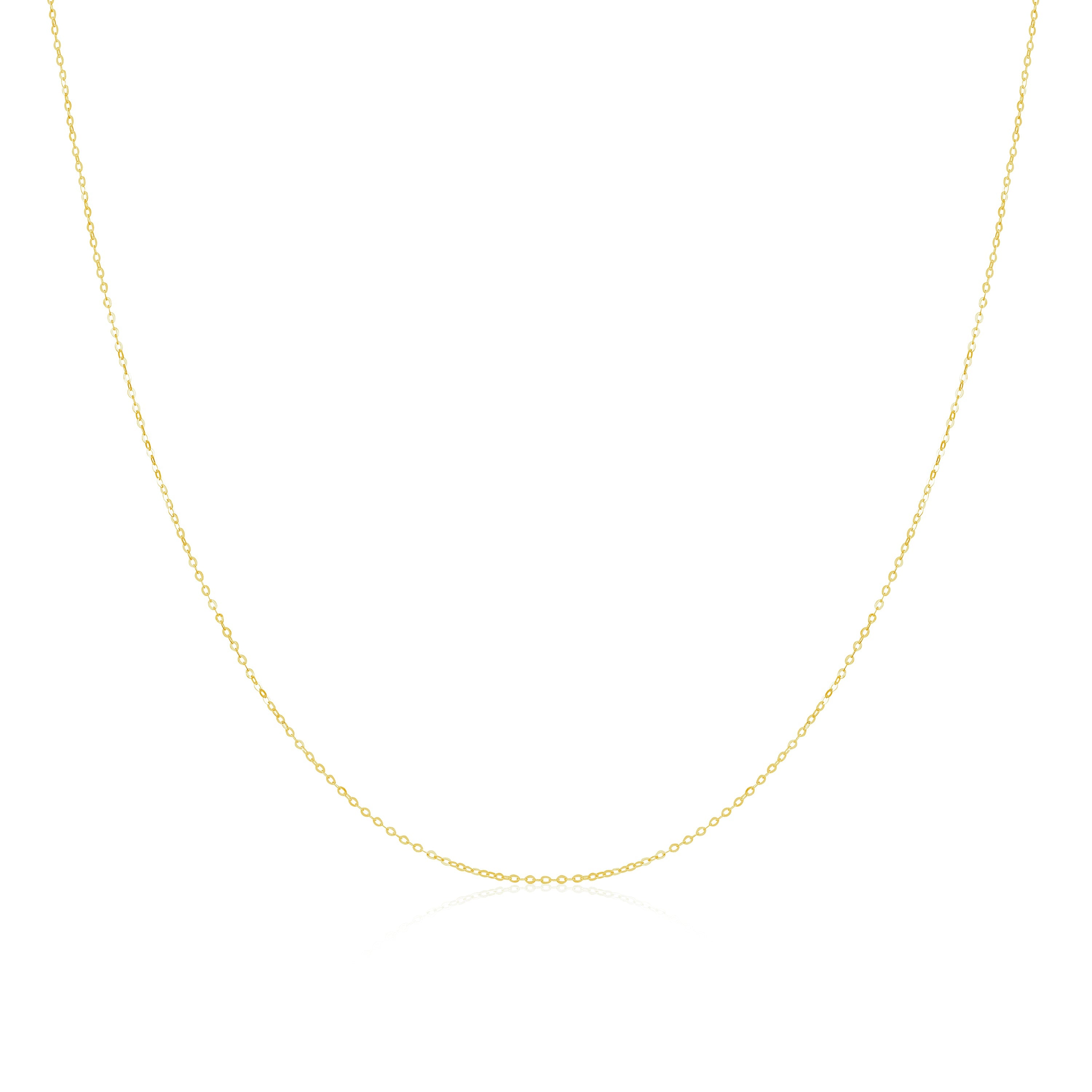 9ct Yellow Gold Hammered Trace Chain 16 - 24 Inches