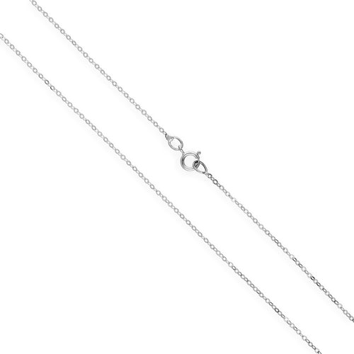 9ct White Gold Hammered Trace Chain 16 - 24 Inches