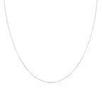 9ct White Gold Hammered Trace Chain 16 - 24 Inches