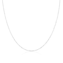 9ct White Gold Hammered Trace Chain 16 - 24 Inches