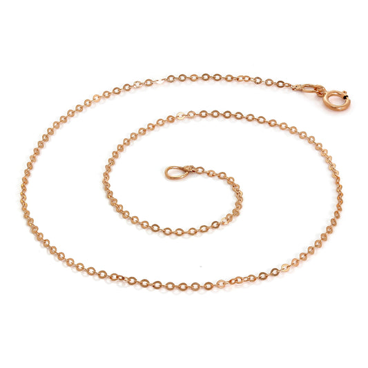 9ct Rose Gold Hammered Trace Anklet 9.5 Inches