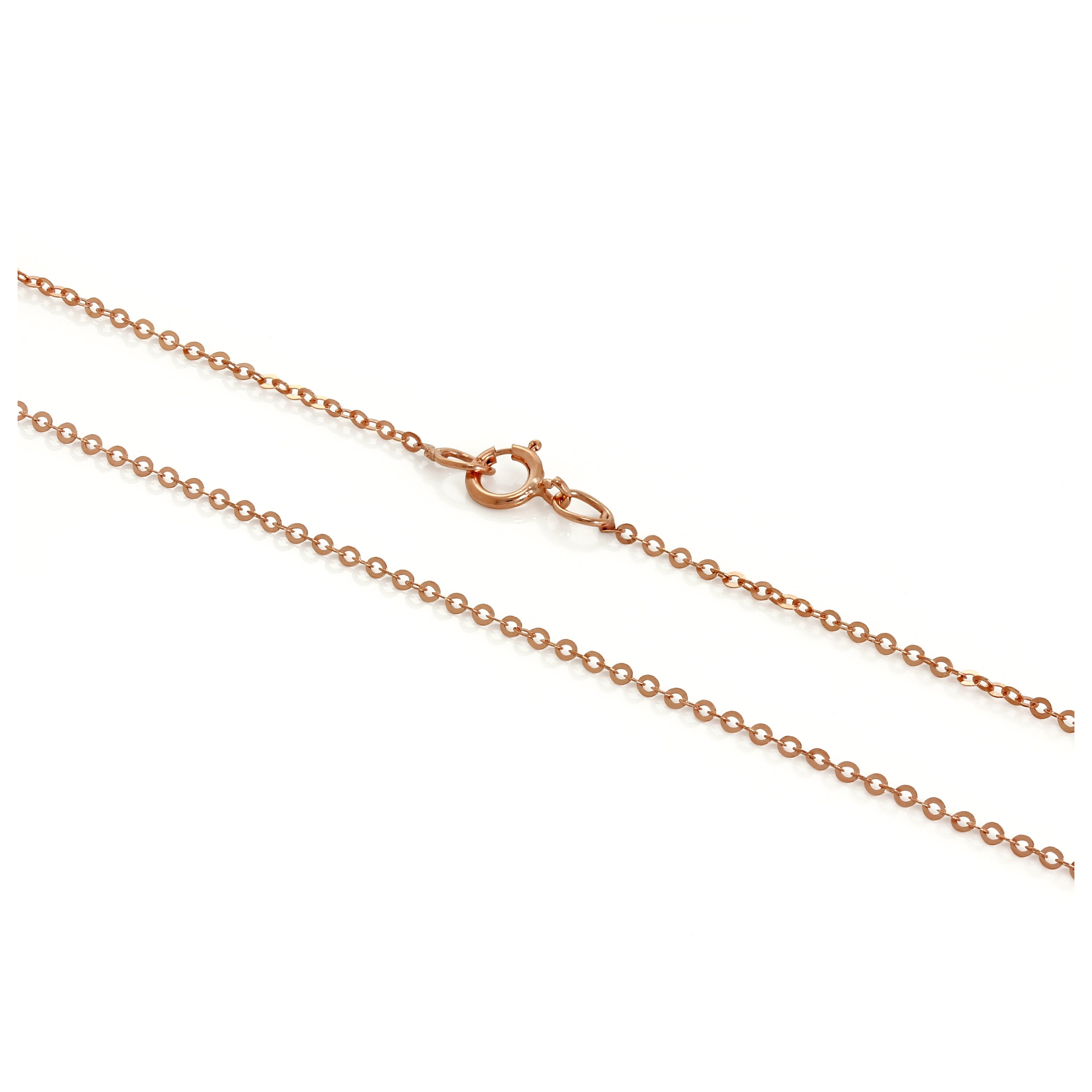 9ct Rose Gold Hammered Trace Chain 16 - 22 Inches