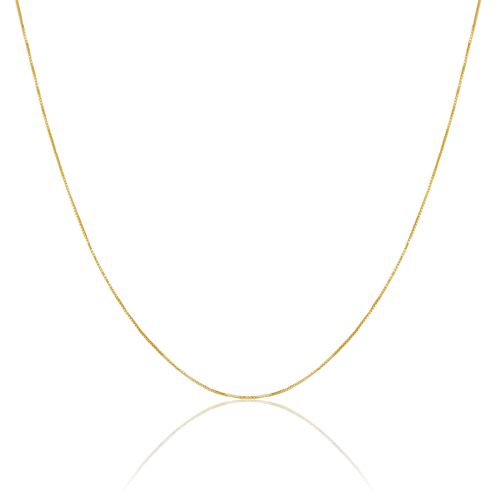 9ct Gold Box Chain 16 - 22 Inches
