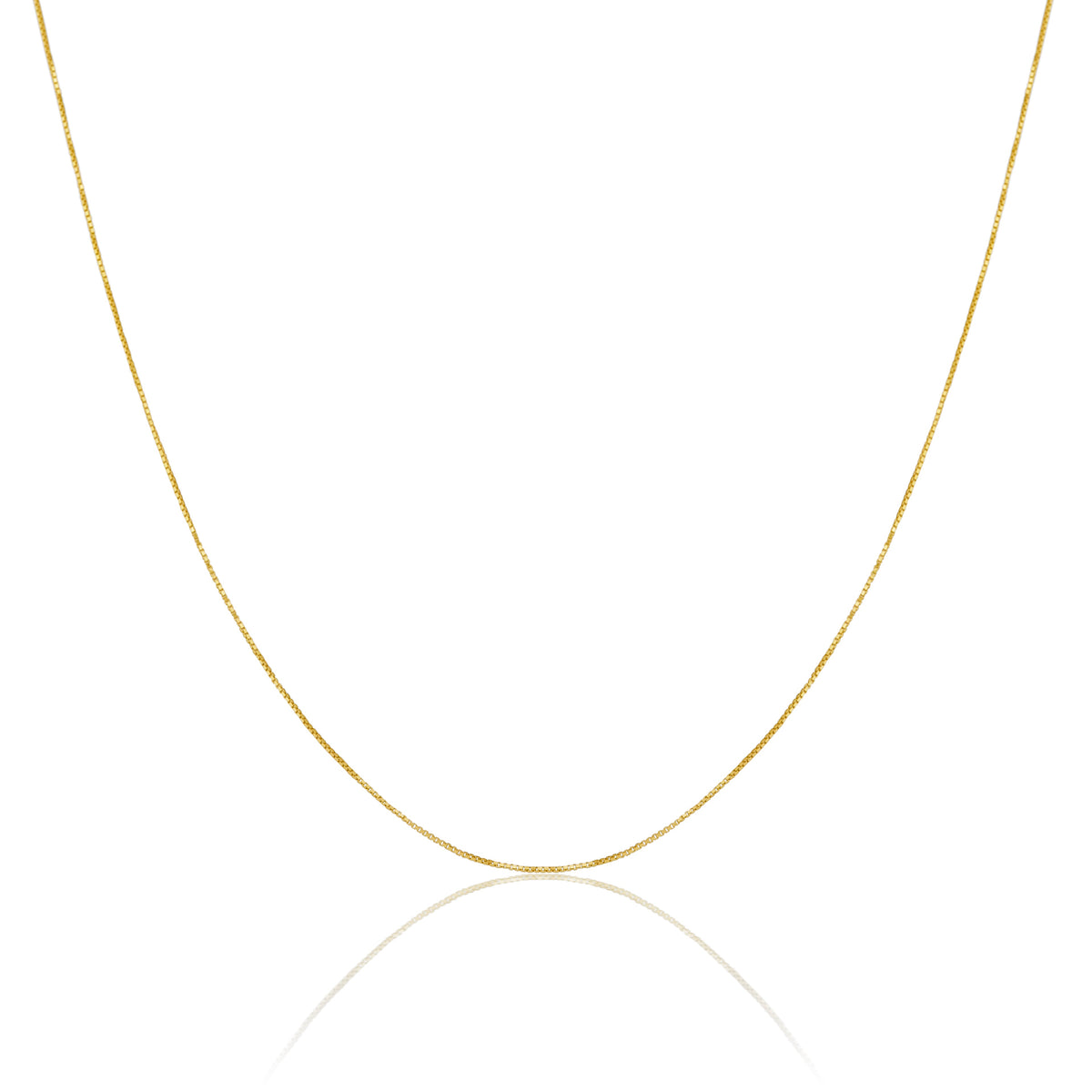 9ct Gold Box Chain 16 - 22 Inches