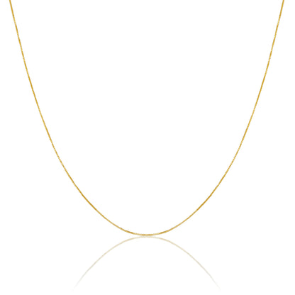 9ct Gold Box Chain 16 - 22 Inches