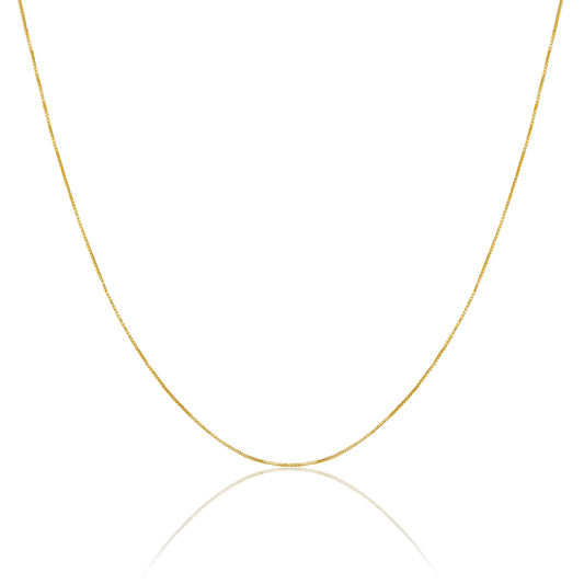 9ct Gold Box Chain 16 - 22 Inches