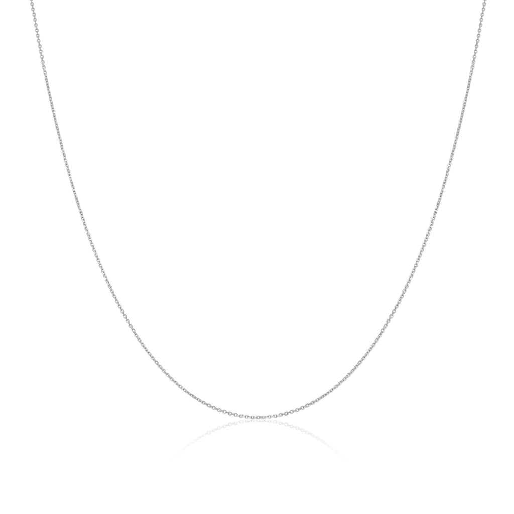 9ct White Gold Faceted Trace Chain 16 - 22 Inches