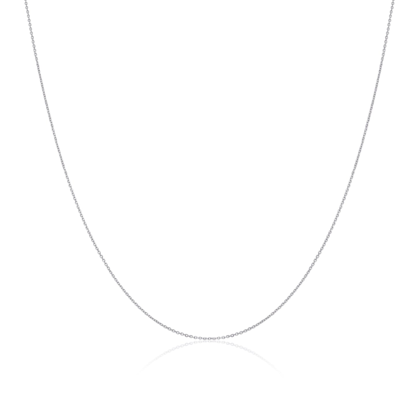 9ct White Gold Faceted Trace Chain 16 - 22 Inches