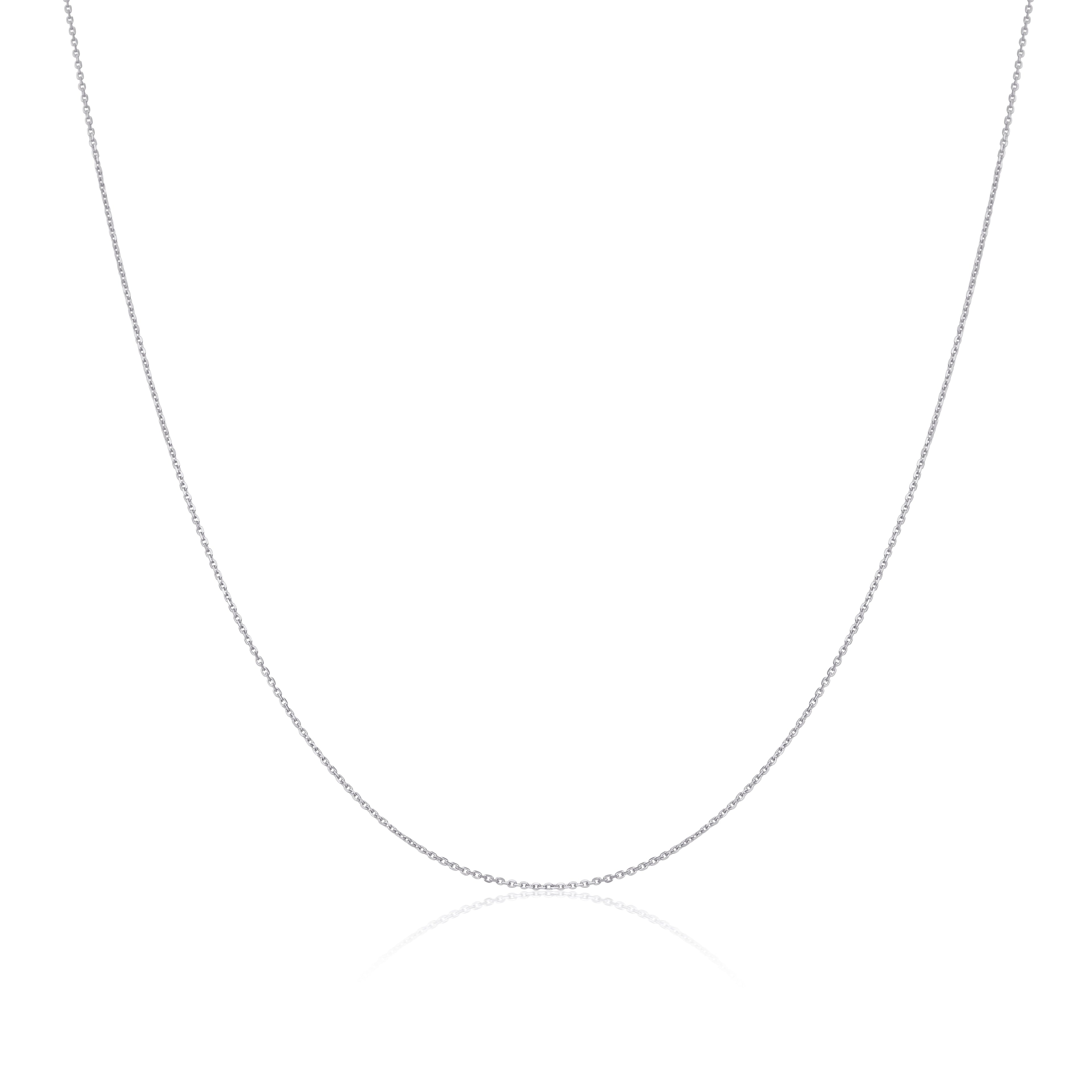 9ct White Gold Faceted Trace Chain 16 - 22 Inches