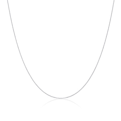 9ct White Gold Faceted Trace Chain 16 - 22 Inches
