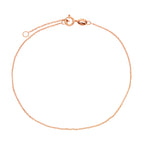 9ct Rose Gold Faceted Trace Chain Bracelet 7 - 8 Inches