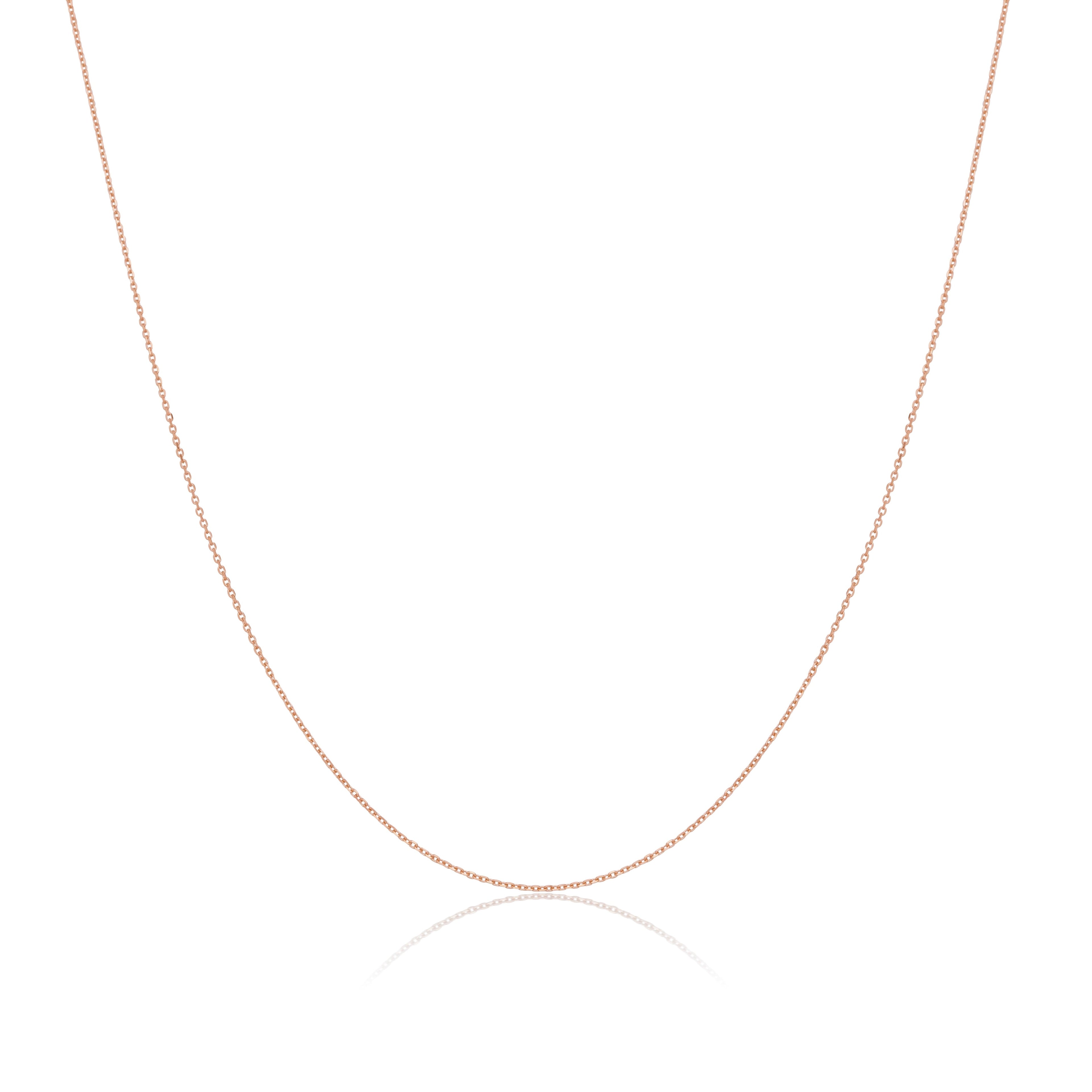 9ct Rose Gold Faceted Trace Chain 16 - 22 Inches