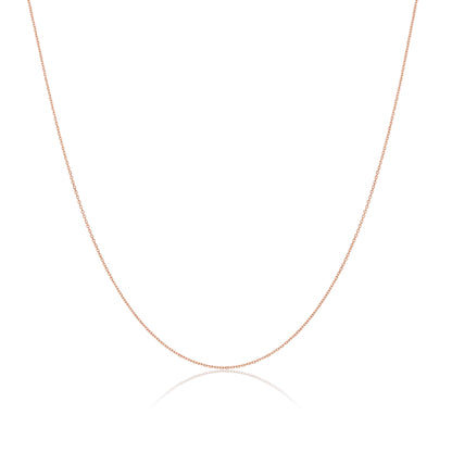 9ct Rose Gold Faceted Trace Chain 16 - 22 Inches