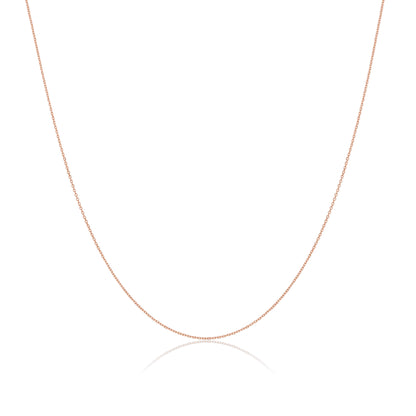 9ct Rose Gold Faceted Trace Chain 16 - 22 Inches
