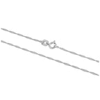 9ct White Gold Singapore Chain 16 - 22 Inches