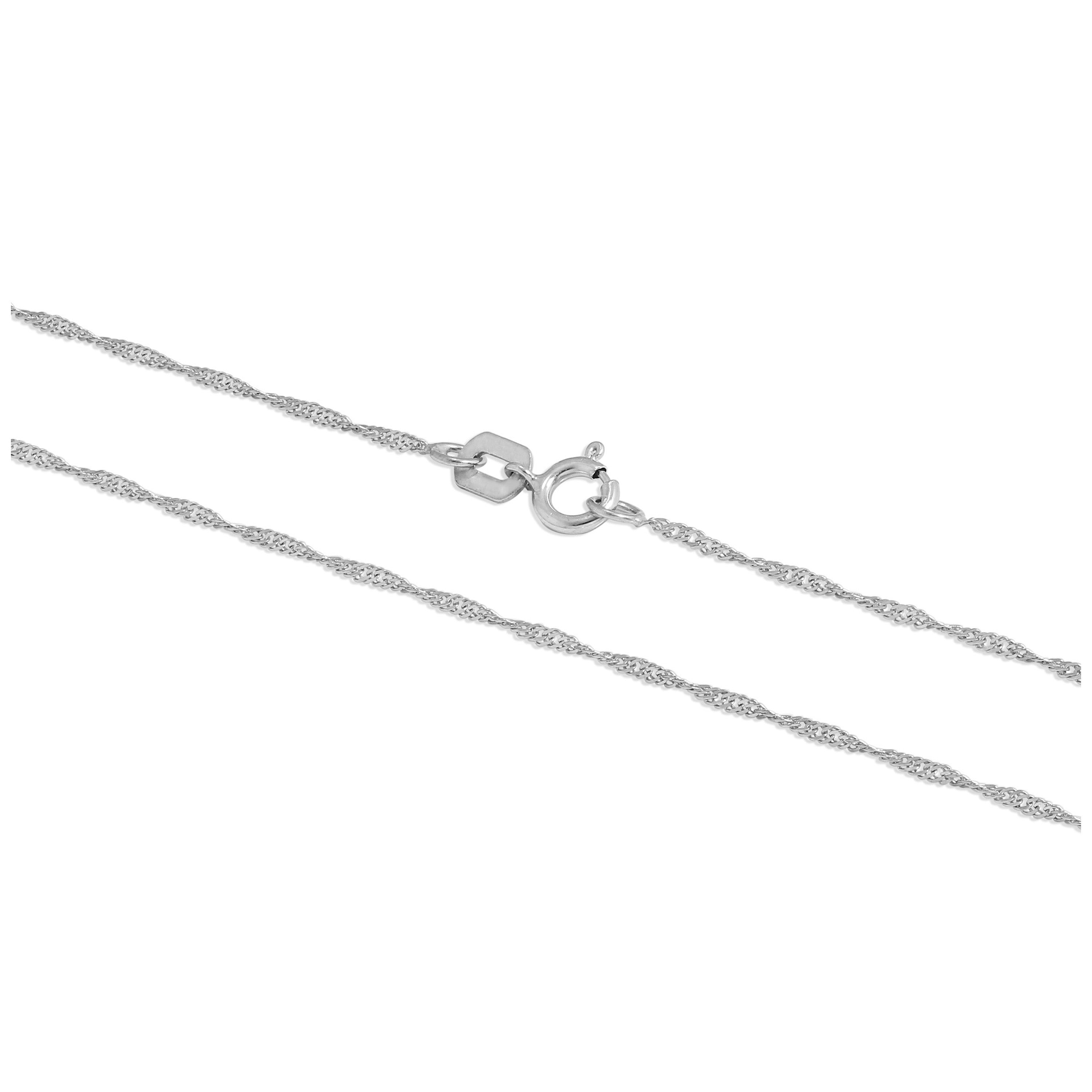 9ct White Gold Singapore Chain 16 - 22 Inches