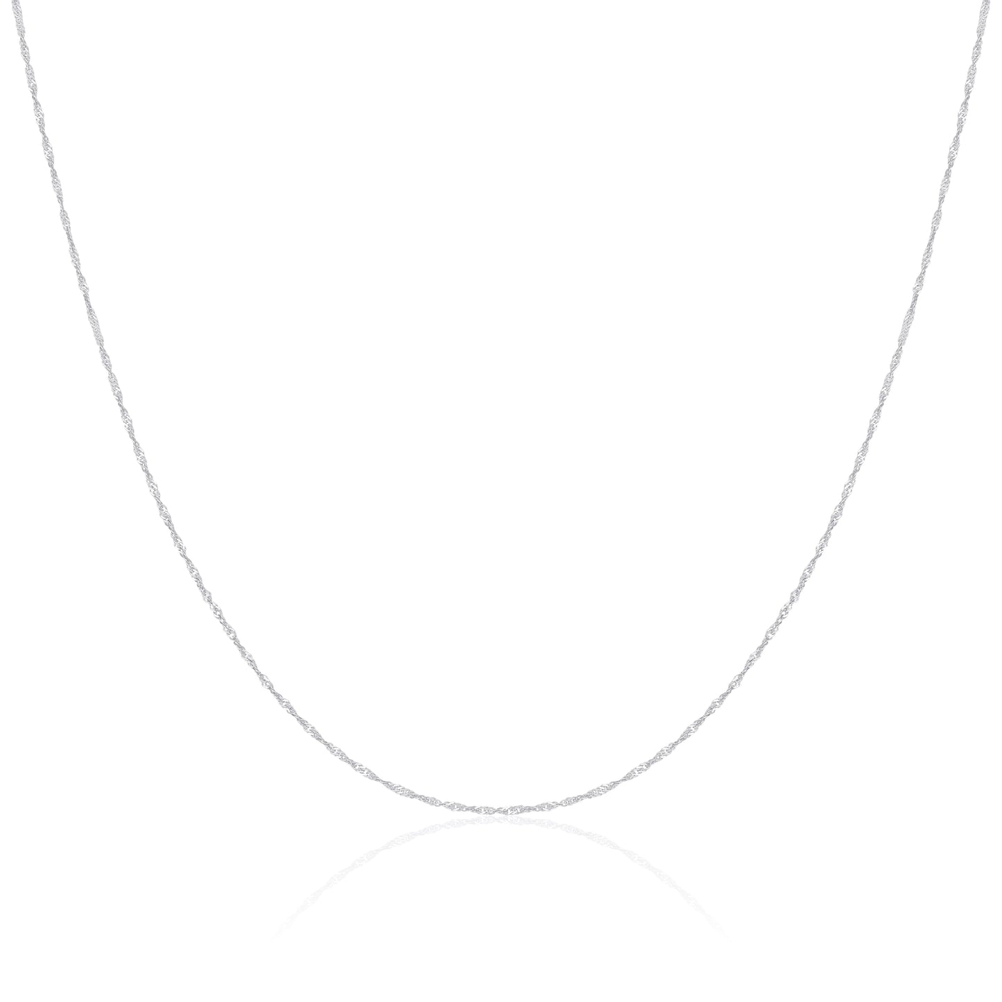 9ct White Gold Singapore Chain 16 - 22 Inches