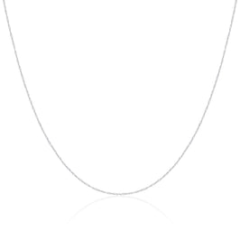 9ct White Gold Singapore Chain 16 - 22 Inches