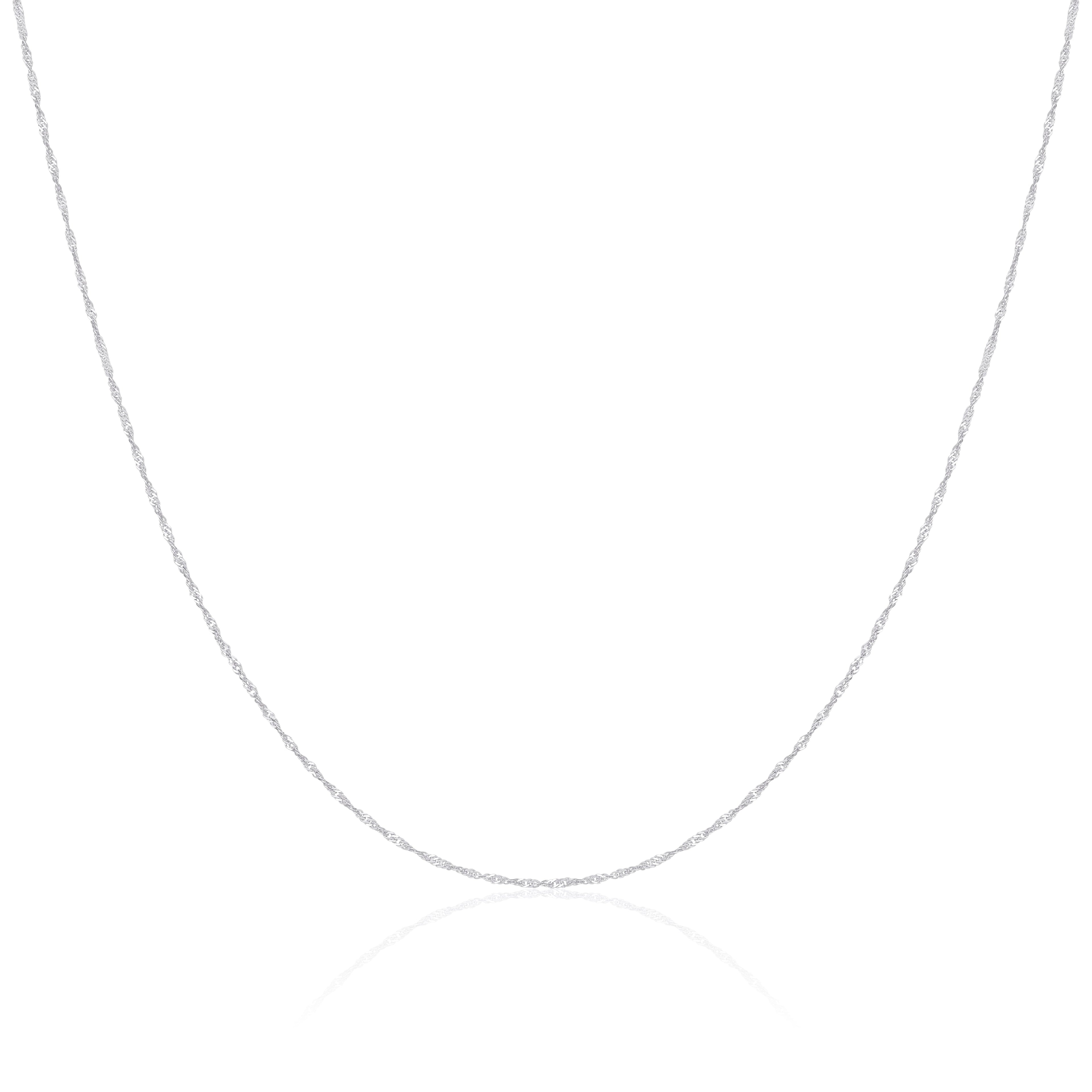 9ct White Gold Singapore Chain 16 - 22 Inches
