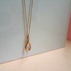 9ct Rose Gold Wishbone Necklace - 18 Inch Chain
